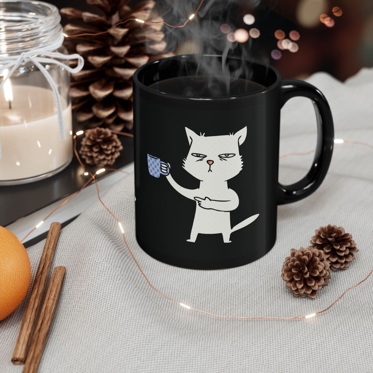 Funny Cat Mug | Cute Black Coffee Cup for Cat Lovers, Ideal Gift for Birthdays, Anniversaries, Pet Lovers