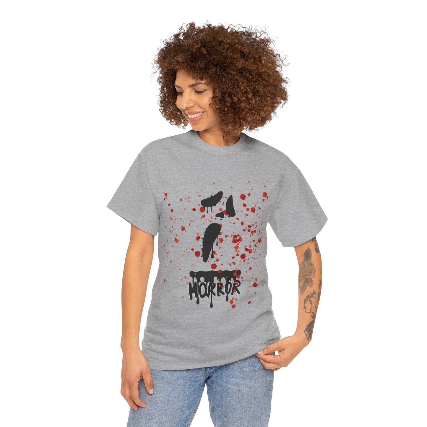 Horror Themed T-Shirt - Unisex Heavy Cotton Tee for Halloween, Horror Fans, Scary Movies, Unique Gift, Casual Wear
