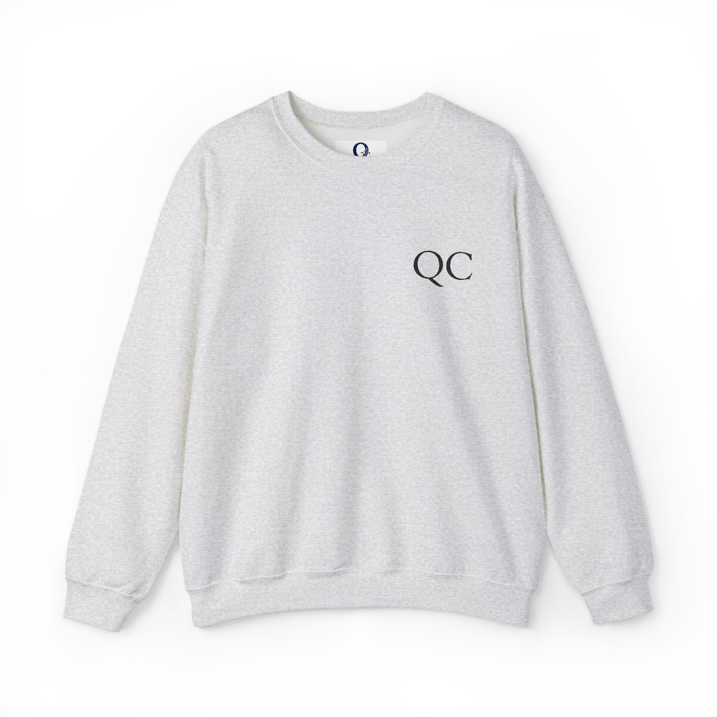 Minimalist QC Crewneck Sweatshirt - Cozy Unisex Fleece, Ideal for Casual Days, Gifts, Fall/Winter, Streetwear Essentials