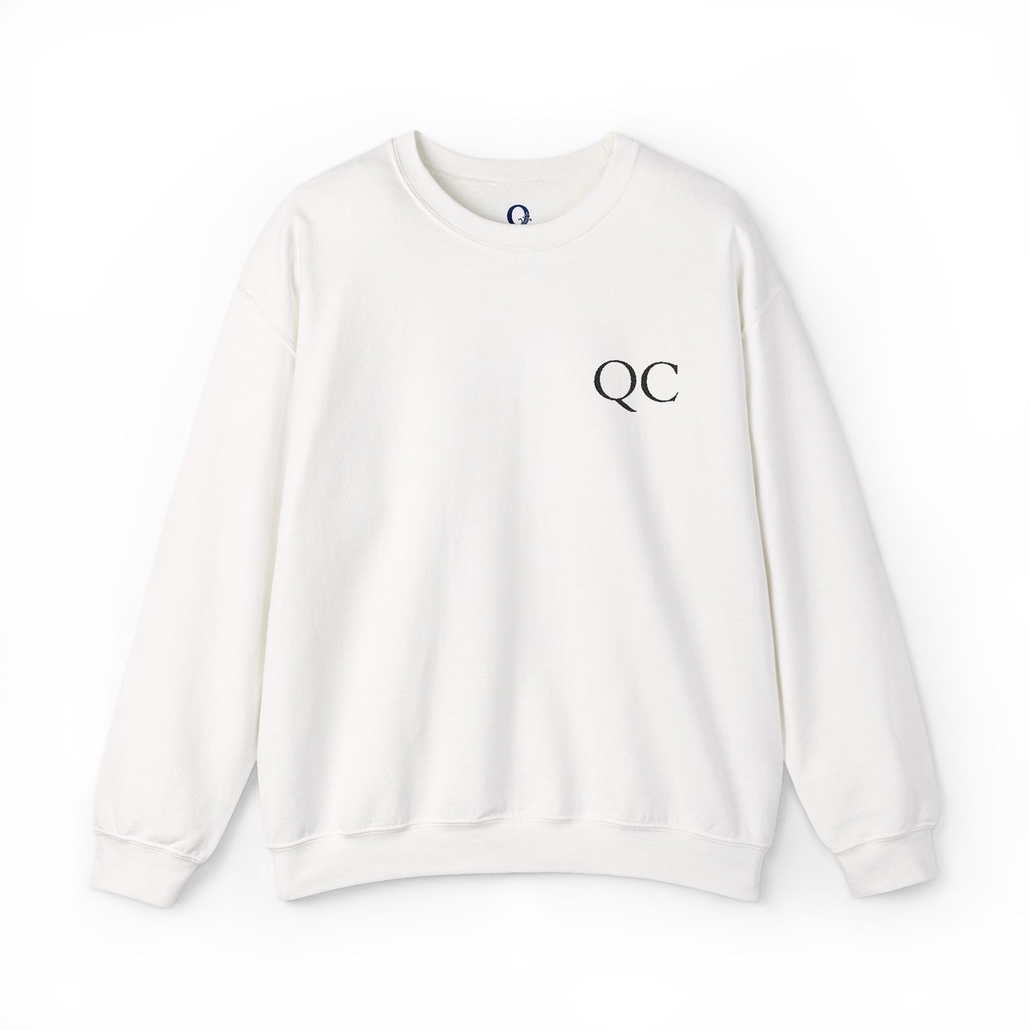 Minimalist QC Crewneck Sweatshirt - Cozy Unisex Fleece, Ideal for Casual Days, Gifts, Fall/Winter, Streetwear Essentials