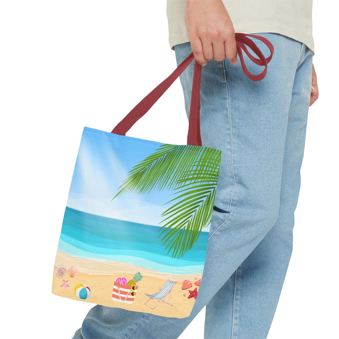 Beach Vibe Tote Bag, Summer Shopping Bag, Travel Tote, Vacation Essentials, Ocean Scene Bag