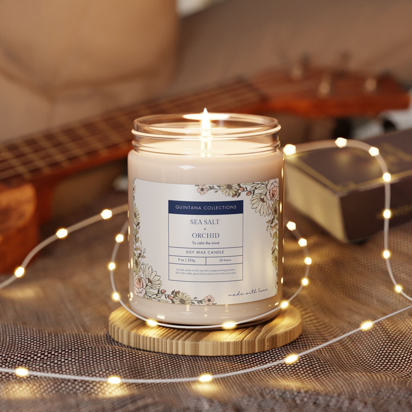 Relaxing Scented Soy Candle | 9oz Aromatherapy Candle for Home, Gift for Her, Cozy Decor, Spa Day, Relaxation, Floral Fragrance