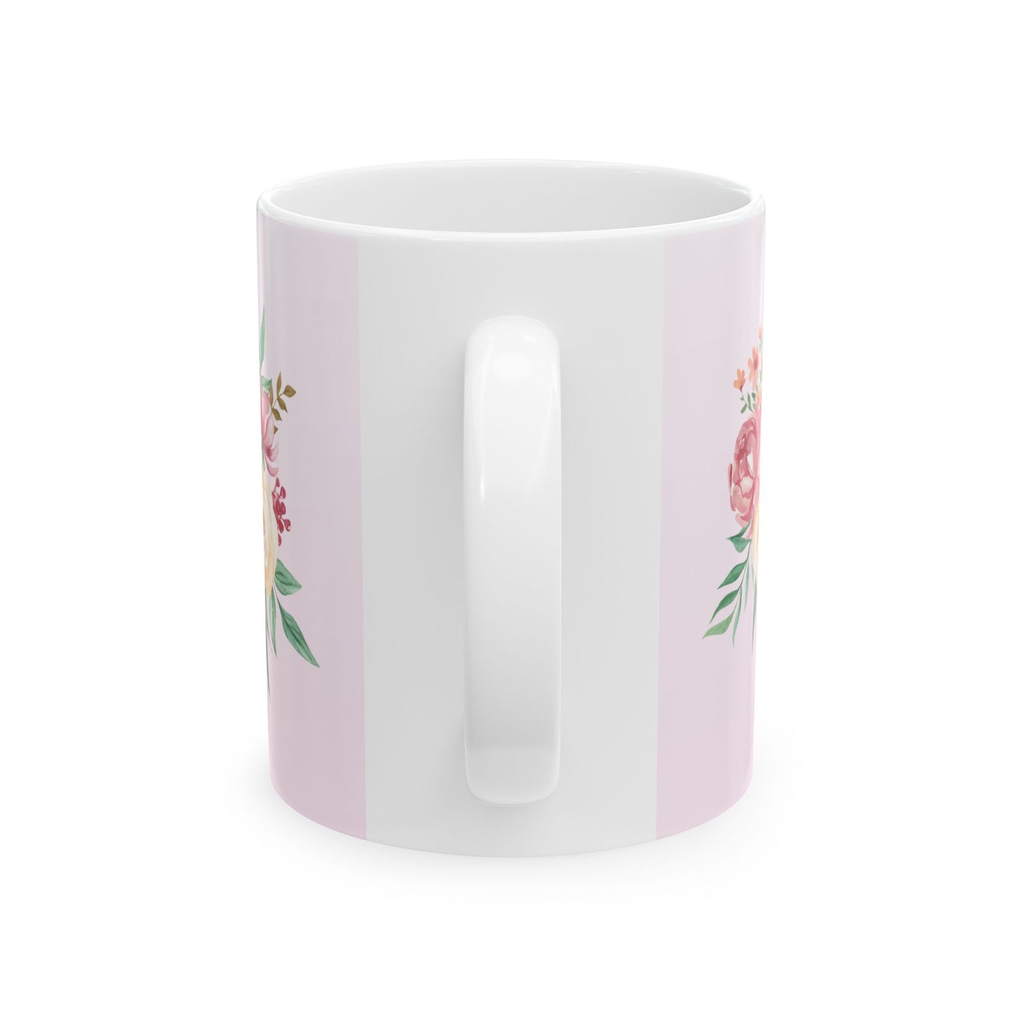 Happy Mother's Day Floral Ceramic Mug, 11oz, 15oz, Gift for Mother's Day, Tea Coffee Cup, Mom Birthday Present, Spring Floral Mug
