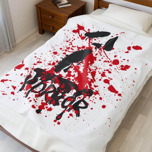 Horror-Themed Velveteen Plush Blanket, Cozy Throw, Home Decor, Gift for Horror Fans, Movie Night Essentials, Halloween Decoration