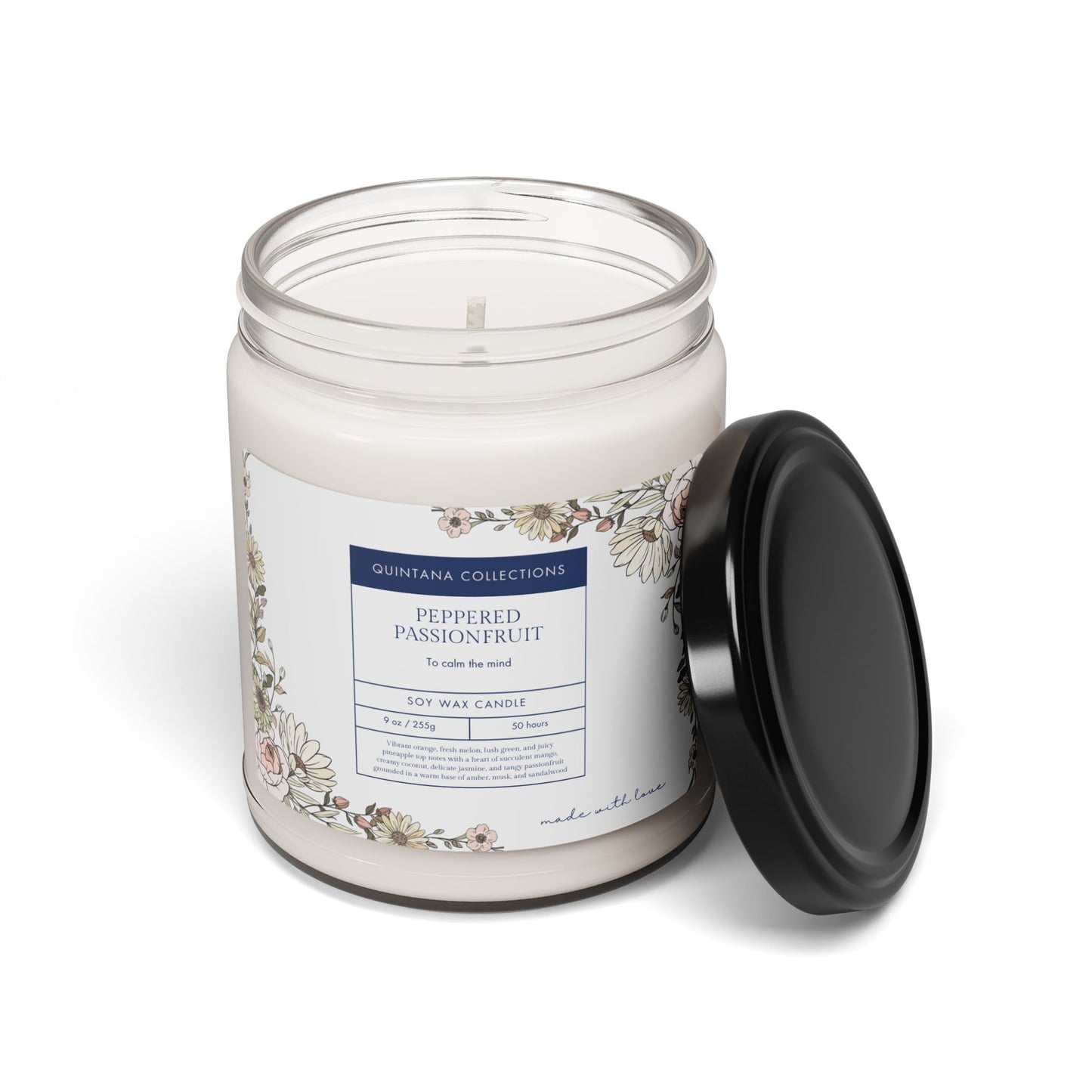 Relaxing Scented Soy Candle | 9oz Aromatherapy Candle for Home, Gift for Her, Cozy Decor, Spa Day, Relaxation, Floral Fragrance