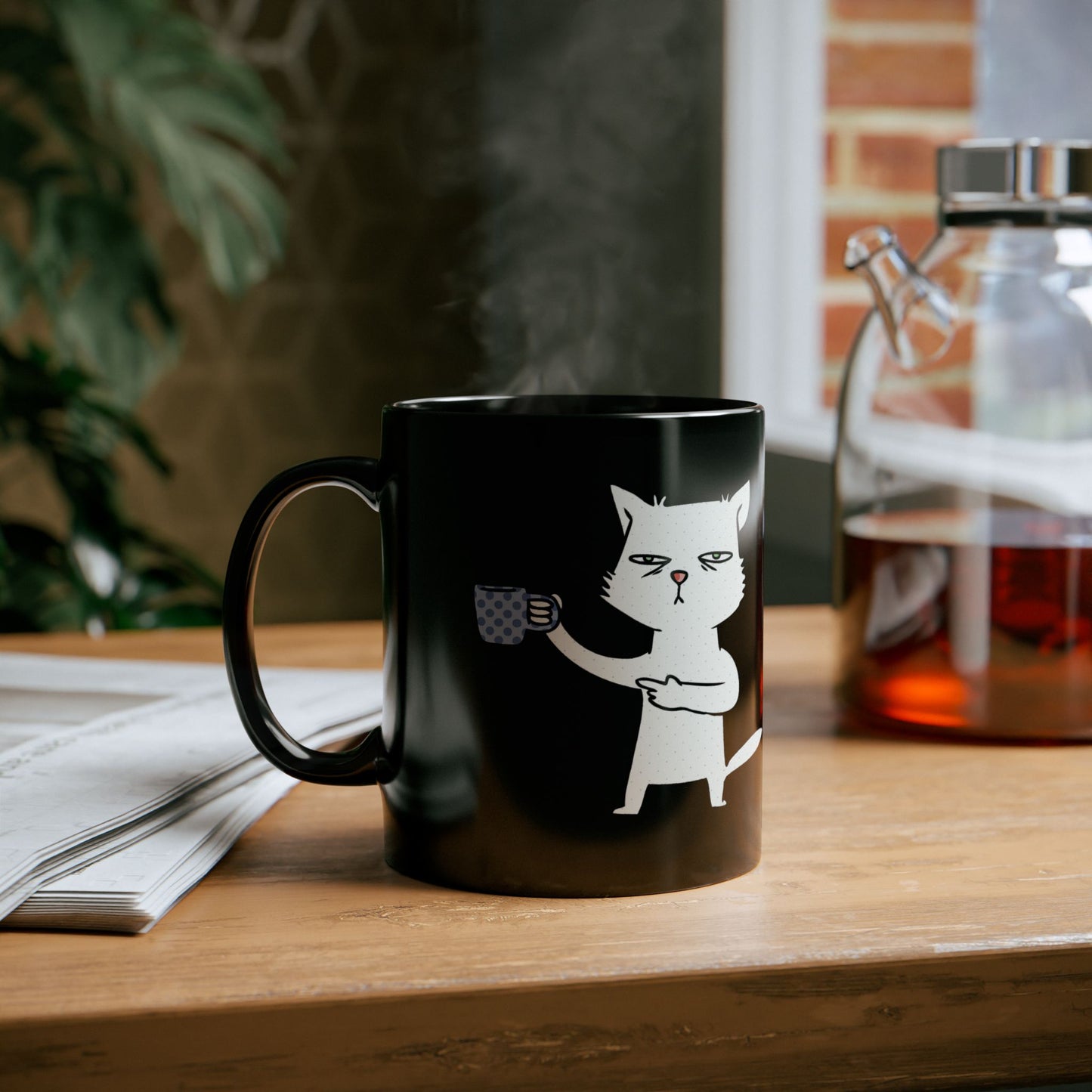 Funny Cat Mug | Cute Black Coffee Cup for Cat Lovers, Ideal Gift for Birthdays, Anniversaries, Pet Lovers