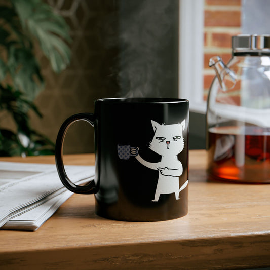 Funny Cat Mug | Cute Black Coffee Cup for Cat Lovers, Ideal Gift for Birthdays, Anniversaries, Pet Lovers