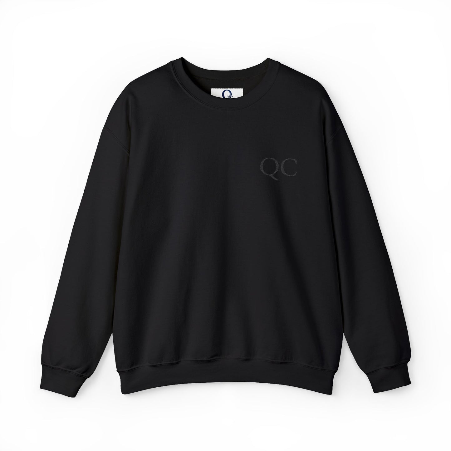 Minimalist QC Crewneck Sweatshirt - Cozy Unisex Fleece, Ideal for Casual Days, Gifts, Fall/Winter, Streetwear Essentials